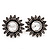 Burn Silver 'Sunflower' Diamante Stud Earrings - 3cm Diameter - view 8