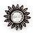 Burn Silver 'Sunflower' Diamante Stud Earrings - 3cm Diameter - view 3