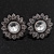 Burn Silver 'Sunflower' Diamante Stud Earrings - 3cm Diameter - view 2