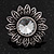 Burn Silver 'Sunflower' Diamante Stud Earrings - 3cm Diameter - view 4