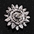 Burn Silver 'Sunflower' Diamante Stud Earrings - 3cm Diameter - view 6