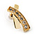 Gold Plated Crystal 'Cross' Metal Stud Earrings - 2cm Length - view 5