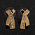 Gold Plated Crystal 'Cross' Metal Stud Earrings - 2cm Length - view 2