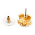 Gold Tone Clear Crystal 'Cross' Metal Stud Earrings - 15mm Diameter - view 6