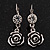 Burn Silver Rose Drop Earrings - 4.5cm Length - view 3