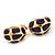 Small C-Shape Deep Purple Enamel Clip On Earrings In Gold Plated Metal - 18mm Length - view 6