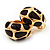 Small C-Shape Brown Enamel Clip On Earrings In Gold Plated Metal - 18mm Length - view 4