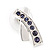 Silver Plated Purple Crystal 'Cross' Metal Stud Earrings - 2cm Length - view 8