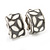 Small C-Shape Grey/White Enamel Clip On Earring In Rhodium Plated Metal - view 6