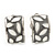 Small C-Shape Grey/White Enamel Clip On Earring In Rhodium Plated Metal - view 7