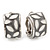 Small C-Shape Grey/White Enamel Clip On Earring In Rhodium Plated Metal - view 3