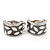 Small C-Shape Grey/White Enamel Clip On Earring In Rhodium Plated Metal - view 8