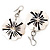 Floral Mother of Pearl Drop Earrings (Silver Tone Metal) - 5.5cm Length - view 5