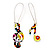 Multicoloured 'Musical Notes' Drop Earrings (Silver Tone Metal) - 7cm Length - view 2