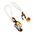 Multicoloured 'Musical Notes' Drop Earrings (Silver Tone Metal) - 7cm Length - view 5