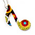 Multicoloured 'Musical Notes' Drop Earrings (Silver Tone Metal) - 7cm Length - view 4