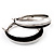 Black & White Enamel Hoop Drop Earrings (Silver Plated Metal) - 4.5cm Diameter - view 4
