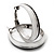 Black & White Enamel Hoop Drop Earrings (Silver Plated Metal) - 4.5cm Diameter - view 6