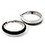 Black & White Enamel Hoop Drop Earrings (Silver Plated Metal) - 4.5cm Diameter - view 8