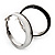 Black & White Enamel Hoop Drop Earrings (Silver Plated Metal) - 4.5cm Diameter - view 7