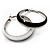 Black & White Enamel Hoop Drop Earrings (Silver Plated Metal) - 4.5cm Diameter - view 3