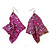 Disco Mesh Red-Violet Drop Earrings (Silver Plated Metal) -10cm Length - view 8