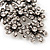 Vintage Diamante Floral Earrings (Burn Silver Metal) - 6cm Drop - view 7