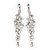 Long Swarovski Clear Crystal Chandelier Earrings ( Silver Plated Metal) - 11.5cm Drop - view 4