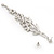 Long Swarovski Clear Crystal Chandelier Earrings ( Silver Plated Metal) - 11.5cm Drop - view 7