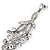 Long Swarovski Clear Crystal Chandelier Earrings ( Silver Plated Metal) - 11.5cm Drop - view 5