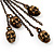 Bronze Tone Diamante Skull Dangle Earrings - 8.5cm Drop - view 3
