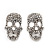 Dazzling Crystal Skull Stud Earrings In Silver Plating - 2cm Length - view 10