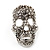 Dazzling Crystal Skull Stud Earrings In Silver Plating - 2cm Length - view 11