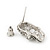 Dazzling Crystal Skull Stud Earrings In Silver Plating - 2cm Length - view 13