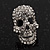 Dazzling Crystal Skull Stud Earrings In Silver Plating - 2cm Length - view 14