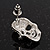 Dazzling Crystal Skull Stud Earrings In Silver Plating - 2cm Length - view 16