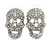 Dazzling Crystal Skull Stud Earrings In Silver Plating - 2cm Length