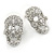 Dazzling Crystal Skull Stud Earrings In Silver Plating - 2cm Length - view 7