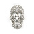 Dazzling Crystal Skull Stud Earrings In Silver Plating - 2cm Length - view 9