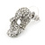 Dazzling Crystal Skull Stud Earrings In Silver Plating - 2cm Length - view 4