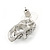 Dazzling Crystal Skull Stud Earrings In Silver Plating - 2cm Length - view 5