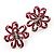 Pink Enamel Dimensional Floral Stud Earrings In Silver Plated Metal - 2.5cm in diameter - view 9