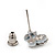 Tiny White Enamel Diamante Sweet 'Cherry' Stud Earrings In Silver Tone Metal - 10mm Diameter - view 4