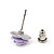 Tiny Lavender 'Rose' Stud Earrings In Silver Tone Metal - 10mm Diameter - view 6