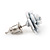 Tiny White 'Rose' Stud Earrings In Silver Tone Metal - 10mm Diameter - view 5