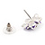 Purple Enamel Daisy Floral Stud Earrings In Rhodium Plated Metal - 2cm Diameter - view 5
