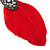 Vintage Diamante Red Feather Drop Earrings In Burn Silver Metal - 13cm Length - view 5