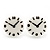 Funky Black/White Acrylic 'Clock' Stud Earrings - 17mm Diameter - view 2