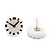 Funky Black/White Acrylic 'Clock' Stud Earrings - 17mm Diameter - view 5