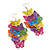 Long Multicoloured Enamel 'Butterfly' Drop Earrings - 9cm Length
